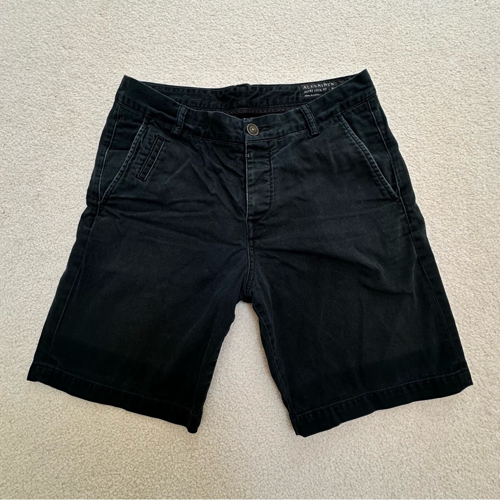 All Saints Mitre Deck Fit Black Men's Shorts W32